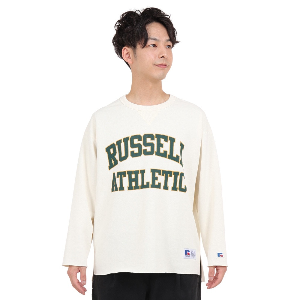 ラッセル（RUSSELL）（メンズ）コットンライク カレッジロゴスウェット RBM23ES0002 IVR