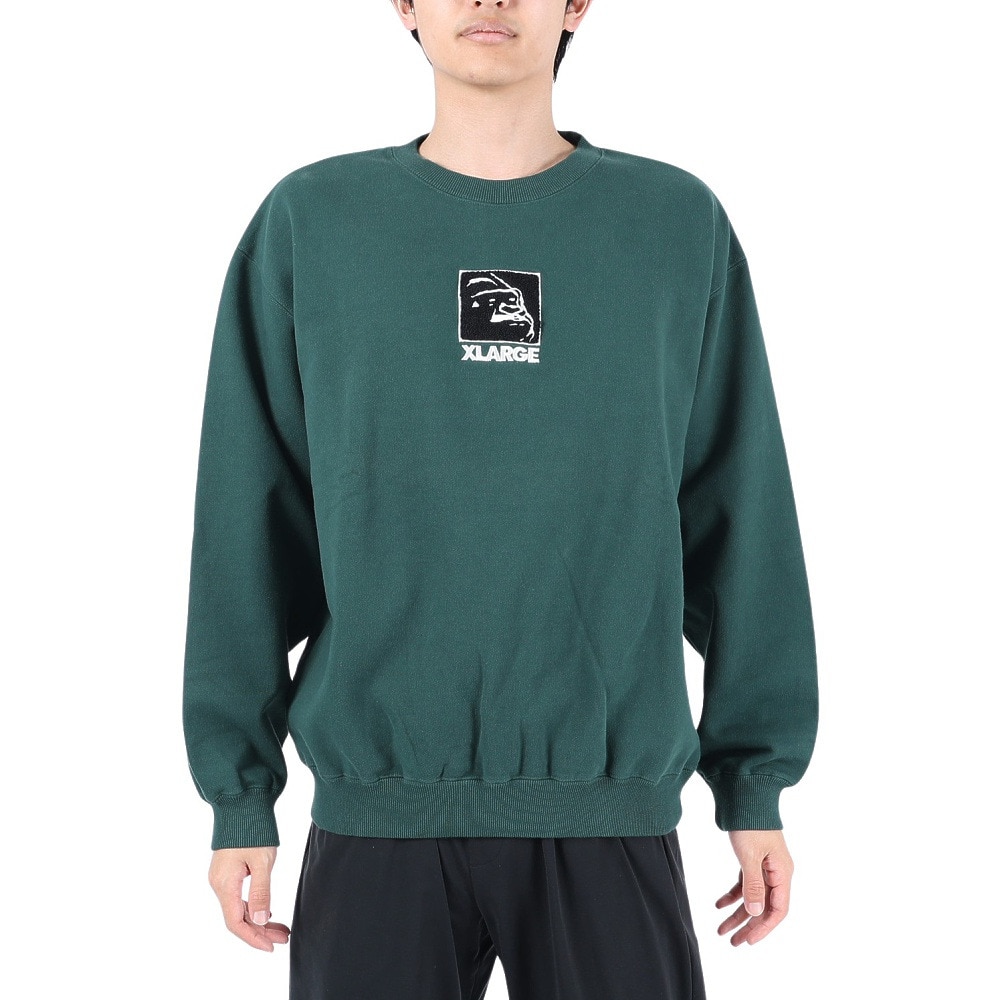 エクストララージ（XLARGE）（メンズ）SQUARE OG クルーネックスウェット 101233012010-GREEN