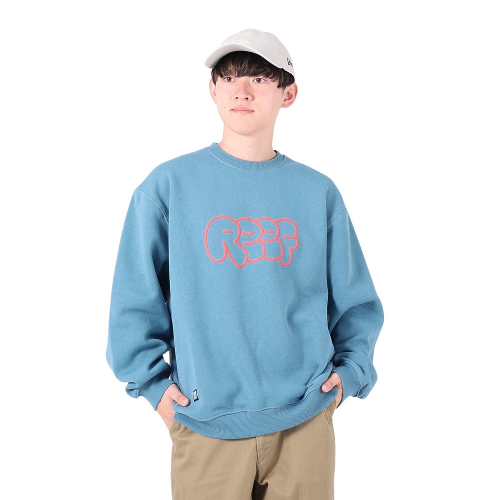 リーフ（REEF）（メンズ）ロゴ クルーネック スウエット RFPKM2302-B.GRY
