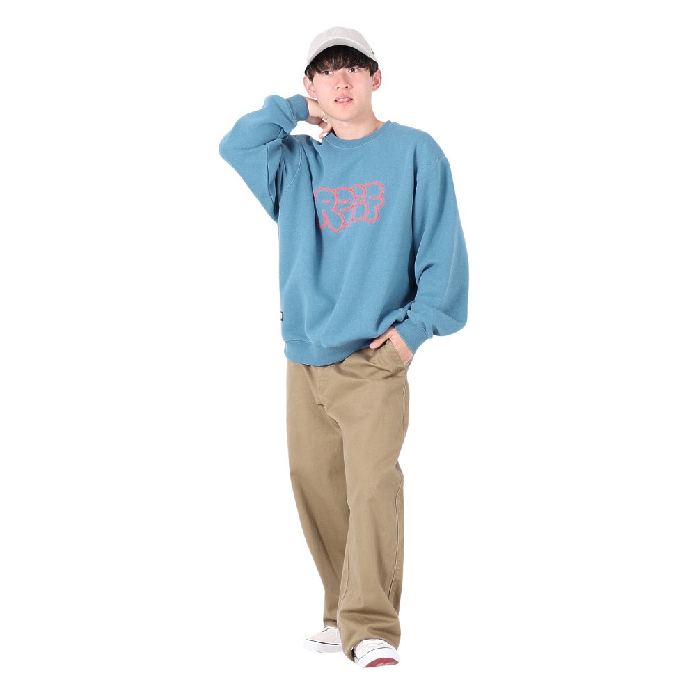 リーフ（REEF）（メンズ）ロゴ クルーネック スウエット RFPKM2302-B.GRY