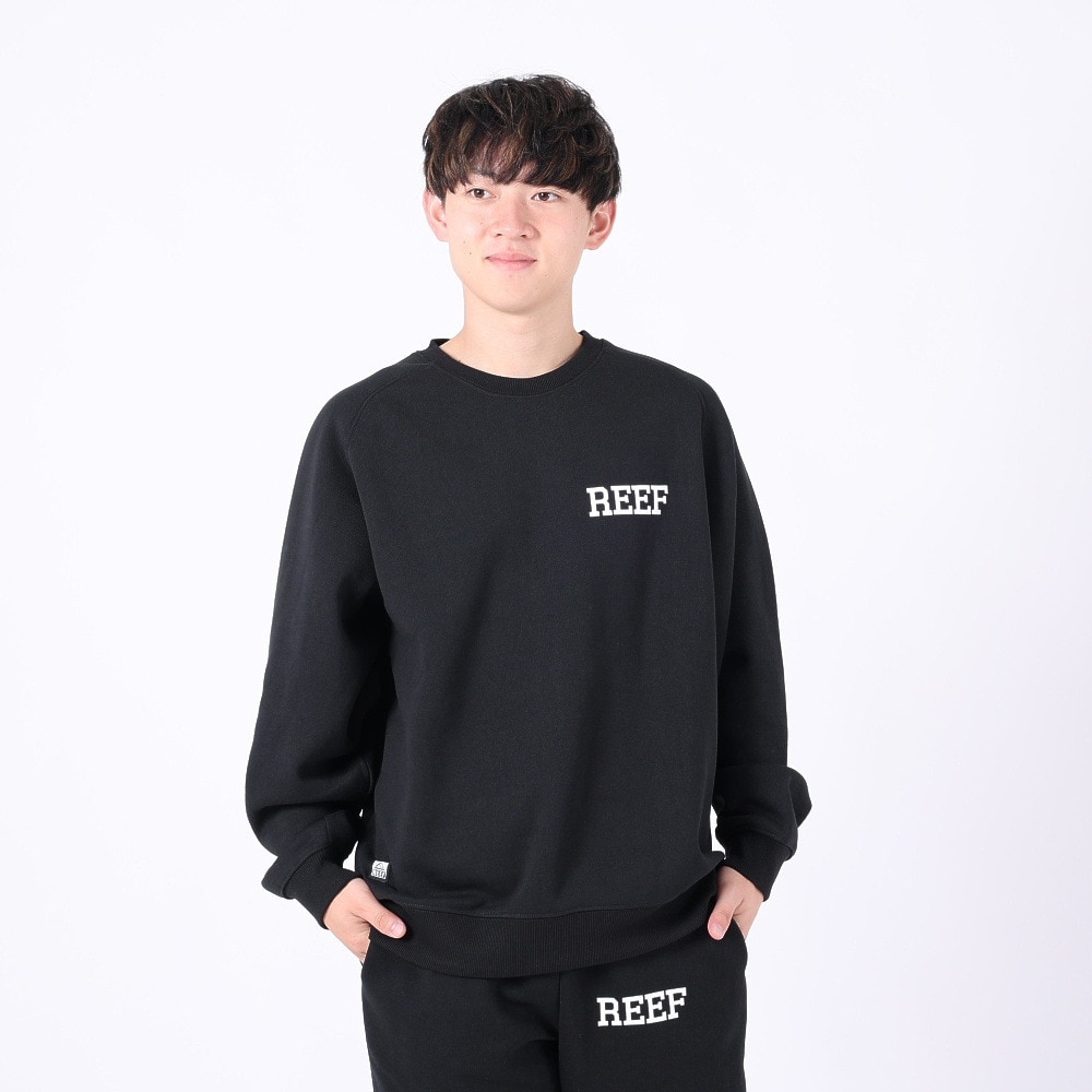 リーフ（REEF）（メンズ）ロゴ クルーネック スウエット RFSWM2301-BLK
