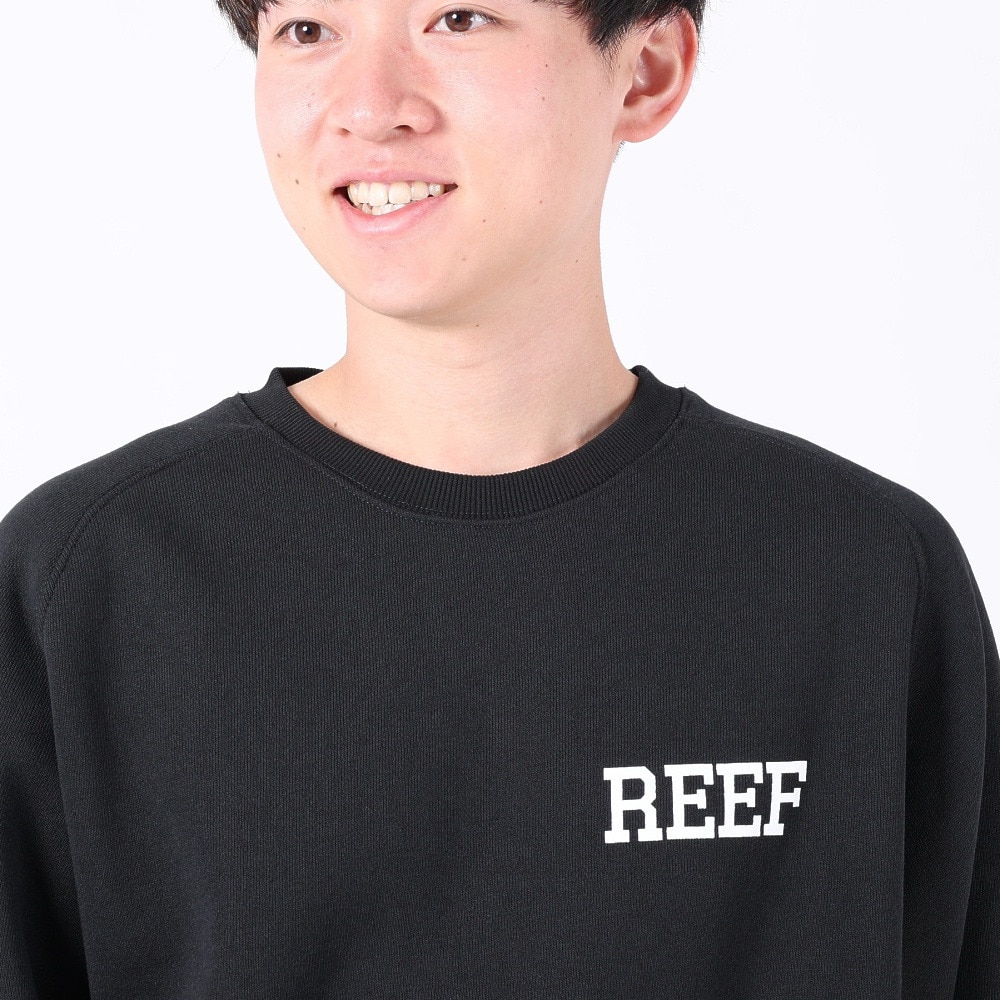リーフ（REEF）（メンズ）ロゴ クルーネック スウエット RFSWM2301-BLK