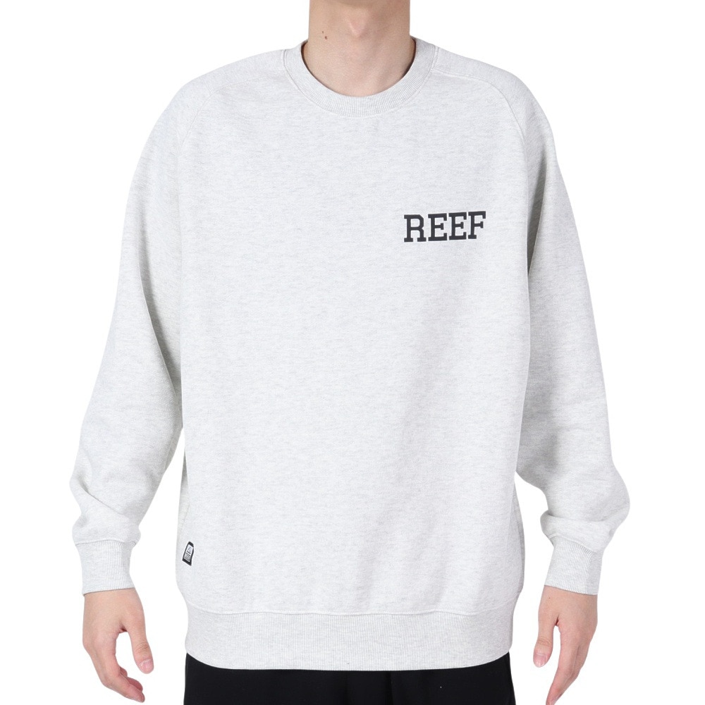 リーフ（REEF）（メンズ）ロゴ クルーネックスウェット RFSWM2301-H.GRY