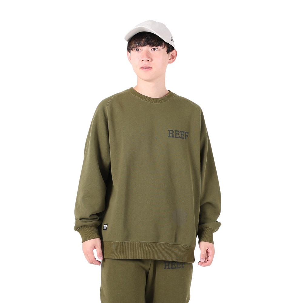 リーフ（REEF）（メンズ）ロゴ クルーネック スウエット RFSWM2301-OLV