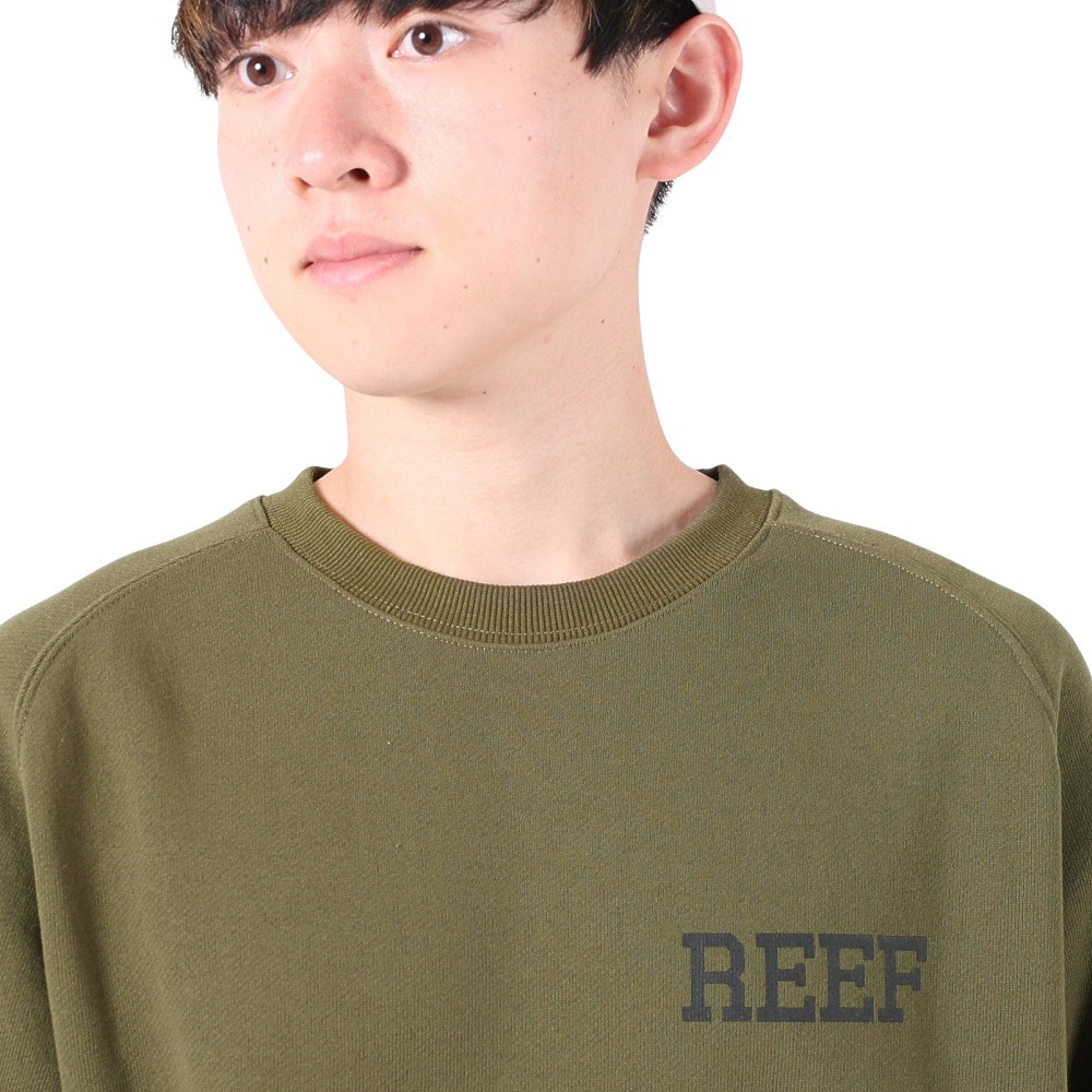 リーフ（REEF）（メンズ）ロゴ クルーネック スウエット RFSWM2301-OLV