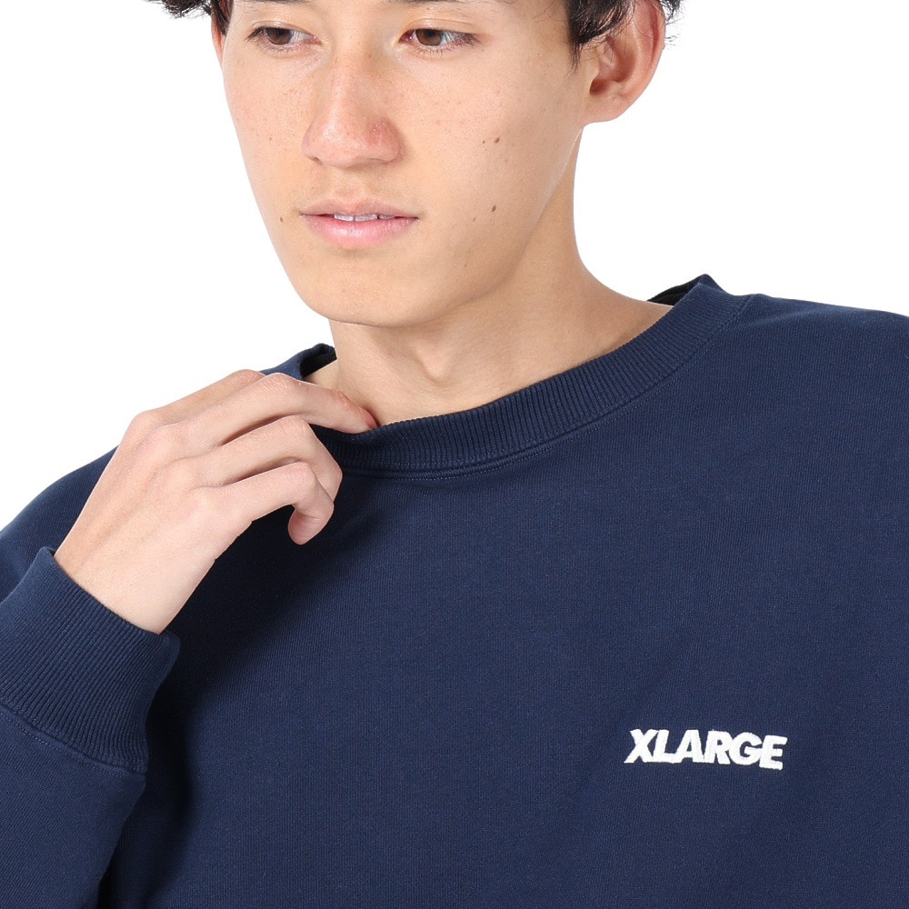 エクストララージ（XLARGE）（メンズ）CHENILLE SLANTED OG クルーネックスウェット 101234012010-NAVY