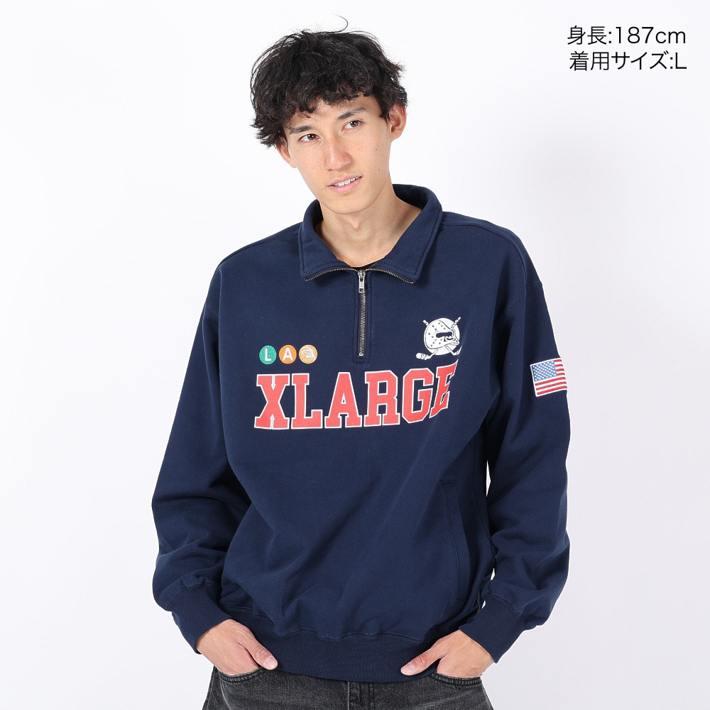 エクストララージ（XLARGE）（メンズ）HOCKEY ハーフジップスウェットシャツ 101234012020-NAVY