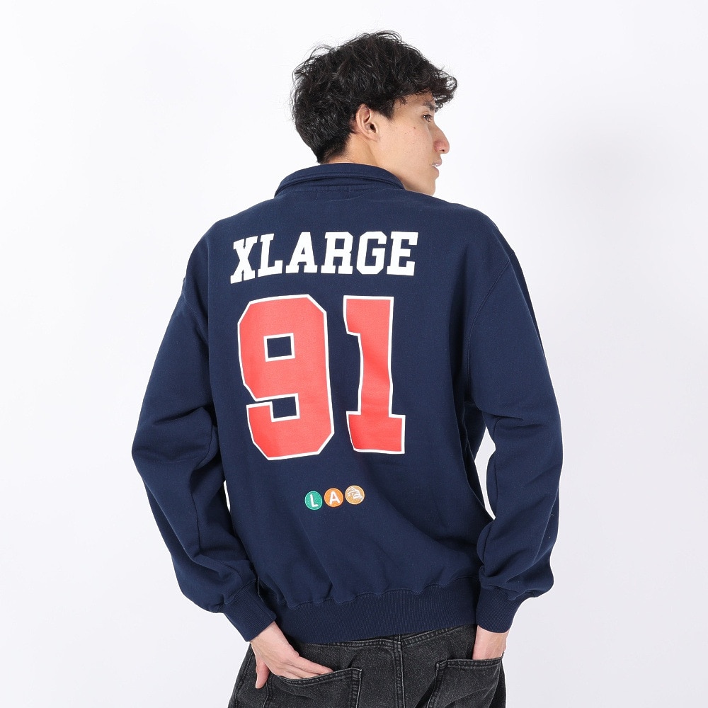 エクストララージ（XLARGE）（メンズ）HOCKEY ハーフジップスウェットシャツ 101234012020-NAVY