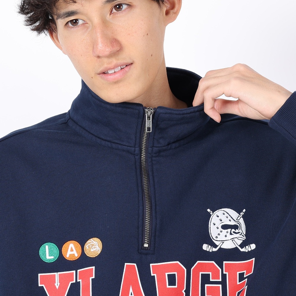 エクストララージ（XLARGE）（メンズ）HOCKEY ハーフジップスウェットシャツ 101234012020-NAVY