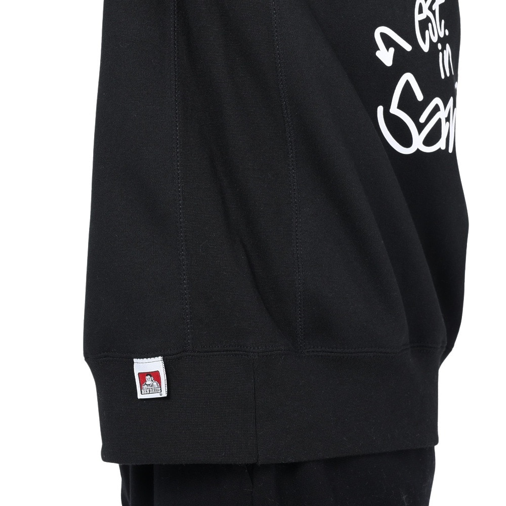 ベンデイビス（BEN DAVIS）（メンズ）タギングロゴ クルーネック スウェット 24380005-01BLK