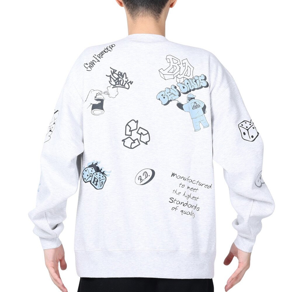 ベンデイビス（BEN DAVIS）（メンズ）SCRIBBLED クルーネック スウェット 24380006-06OAT
