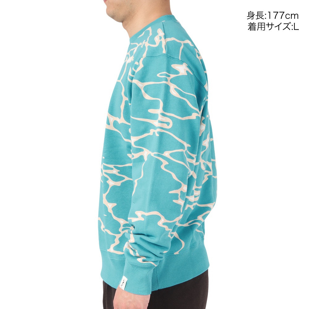 マナスタッシュ（MANASTASH）（メンズ）リチウムクルーネックスウェット 792-3232019 TURQUOI