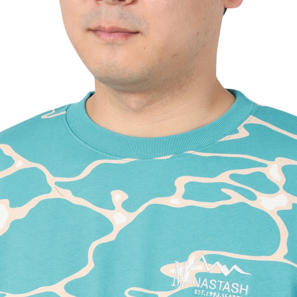 マナスタッシュ（MANASTASH）（メンズ）リチウムクルーネックスウェット 792-3232019 TURQUOI