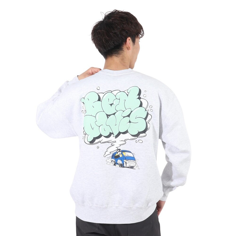 BEN DAVIS（メンズ）スモークロゴトレーナー 23780063-WHT