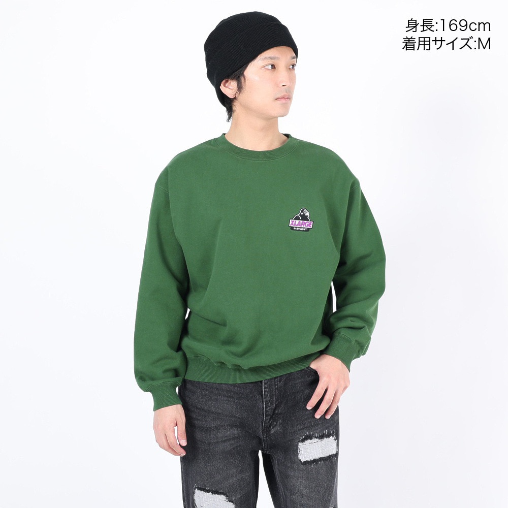 エクストララージ（XLARGE）（メンズ）スランテッド OG クルーネックスウェットシャツ 101241012002-GREEN