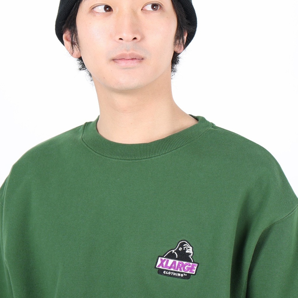 エクストララージ（XLARGE）（メンズ）スランテッド OG クルーネックスウェットシャツ 101241012002-GREEN