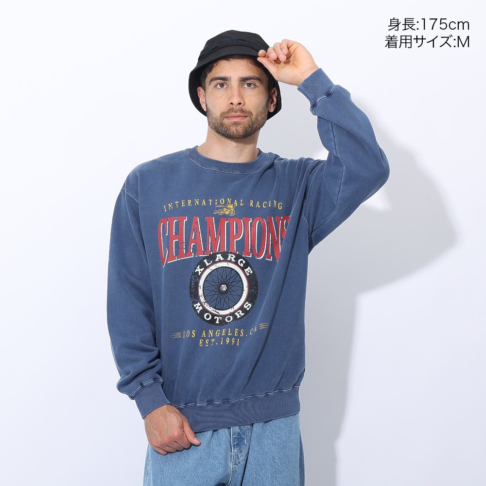 エクストララージ（XLARGE）（メンズ）MOTORS クルーネック スウェット トレーナー 101241012011-NAVY