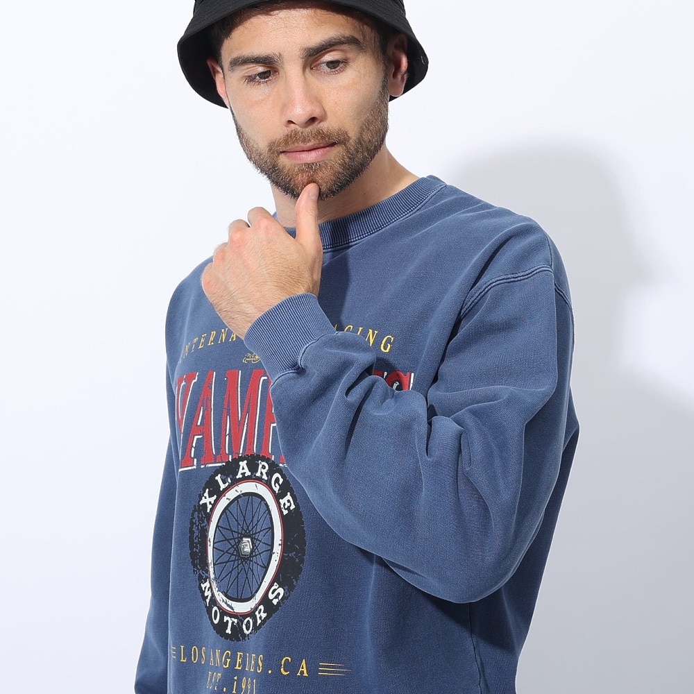 エクストララージ（XLARGE）（メンズ）MOTORS クルーネック スウェット トレーナー 101241012011-NAVY