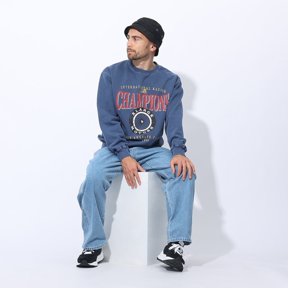 エクストララージ（XLARGE）（メンズ）MOTORS クルーネック スウェット トレーナー 101241012011-NAVY