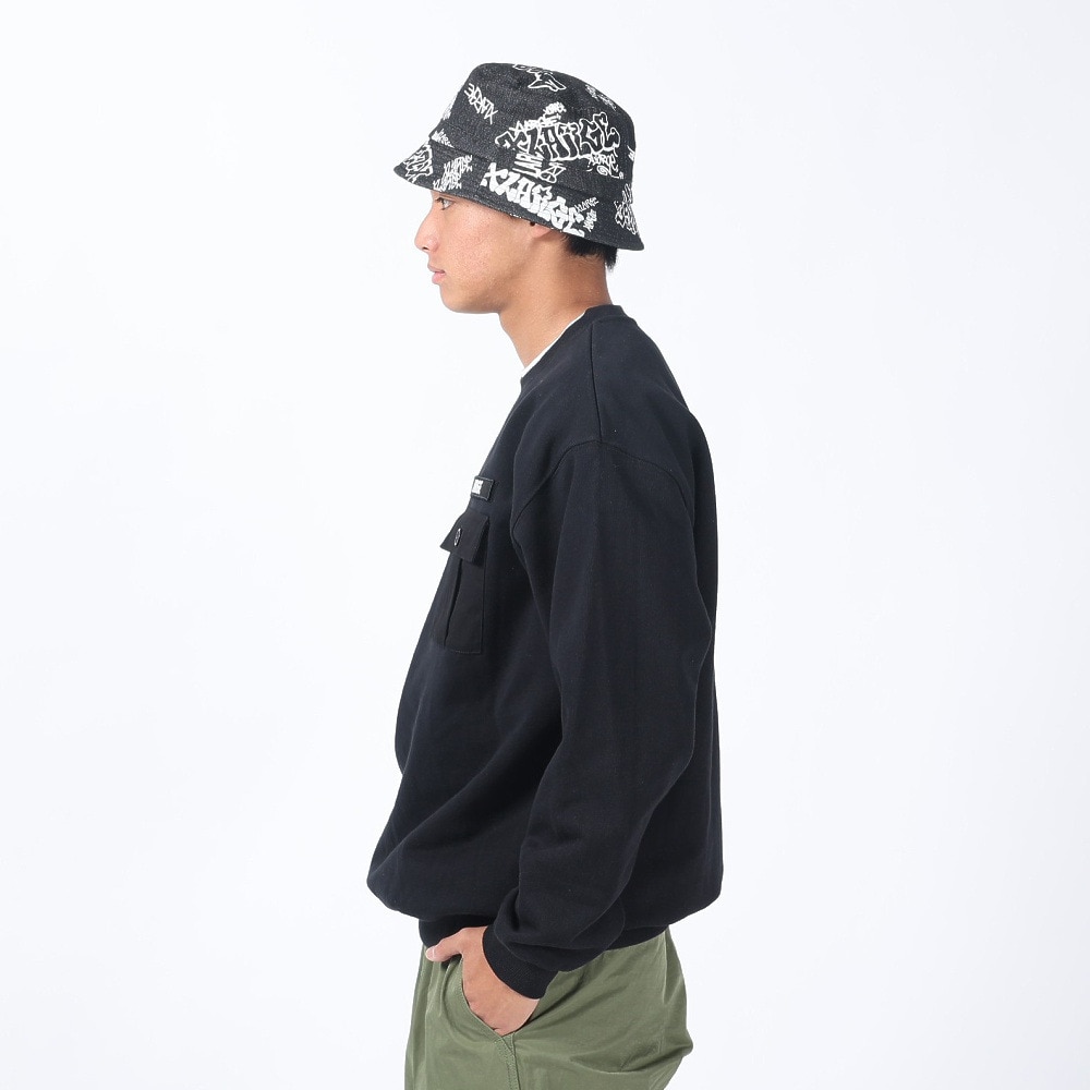 エクストララージ（XLARGE）（メンズ）ミリタリーポケット クルーネックスウェット 101241012013-BLACK