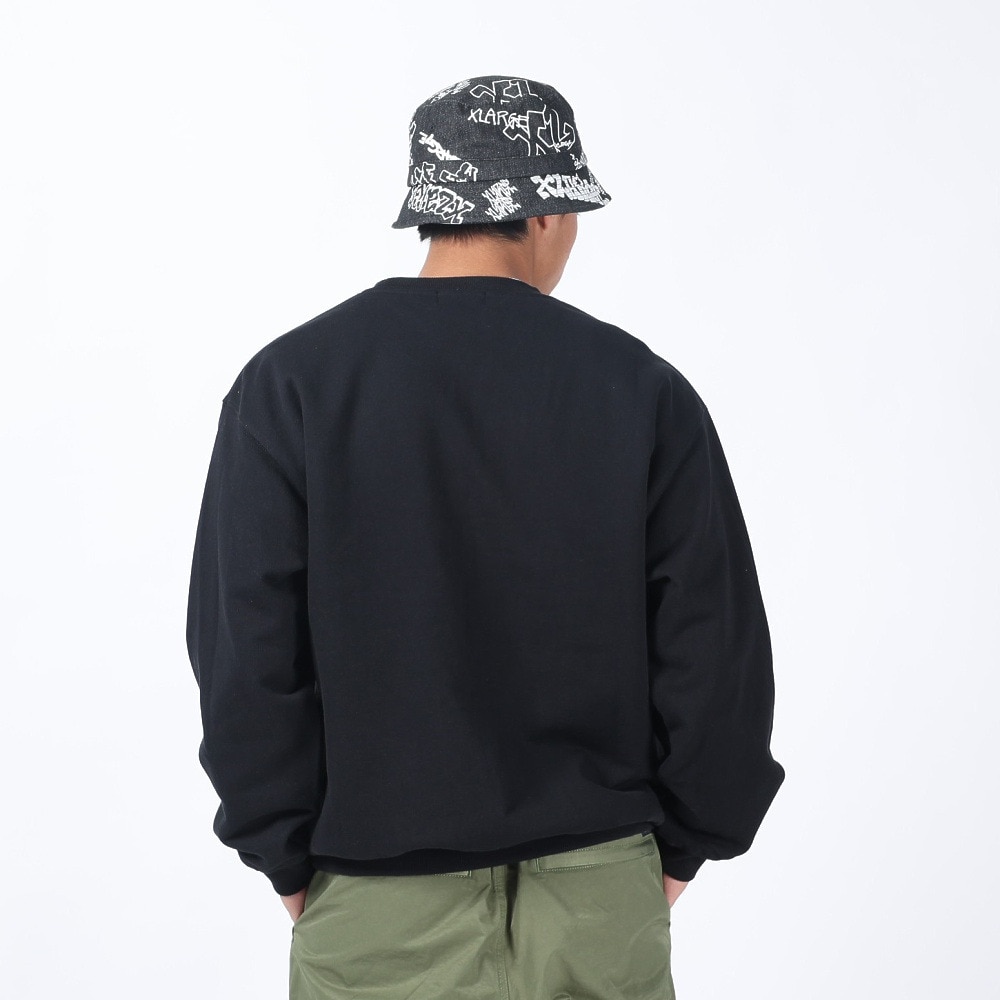 エクストララージ（XLARGE）（メンズ）ミリタリーポケット クルーネックスウェット 101241012013-BLACK