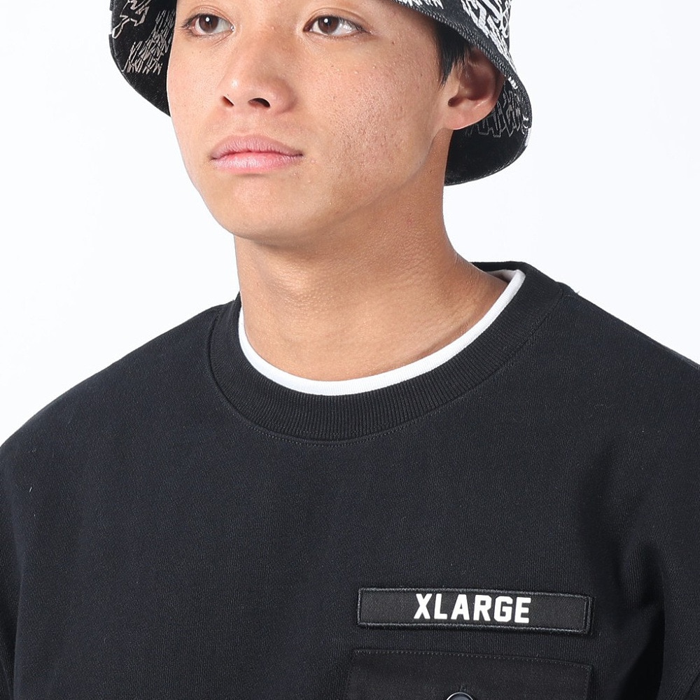 エクストララージ（XLARGE）（メンズ）ミリタリーポケット クルーネックスウェット 101241012013-BLACK