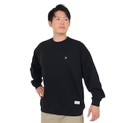 (メンズ)CHESTロゴ ベーシックワイド スウェットシャツ 110233012002-BLACK