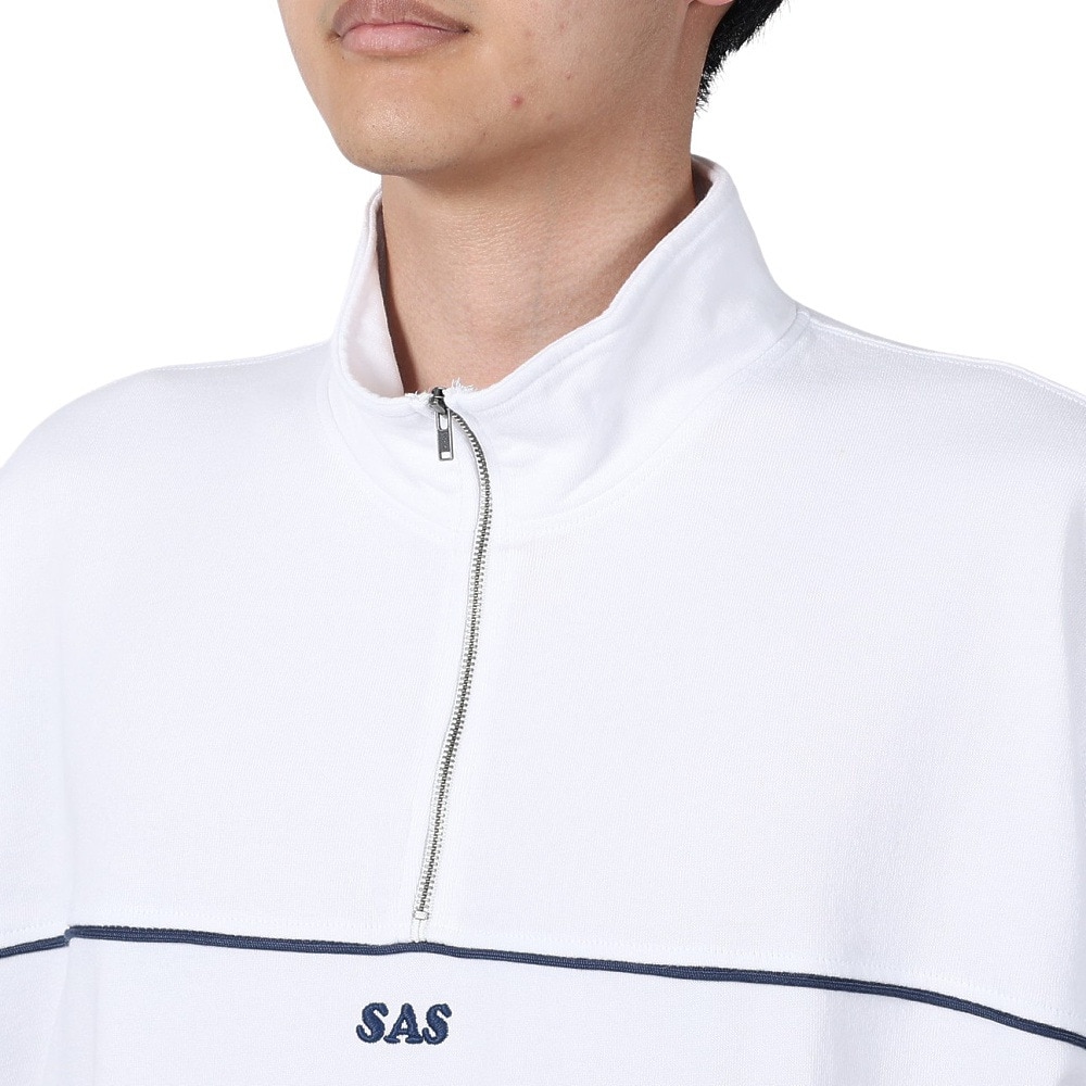 エスエーエス（S.A.S）（メンズ）ミニ裏毛半袖ハーフジップシャツ SAS2345803-5:OFF