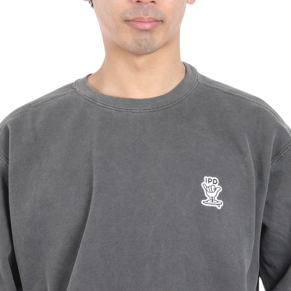 IPD（IPD）（メンズ）EMBROIDERED クルーネックトレーナー IPDSWSE-704-C.GRY