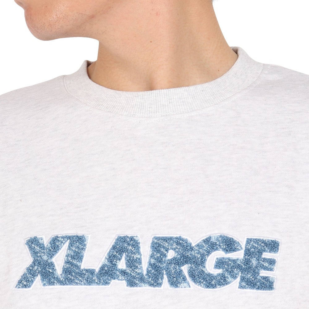 エクストララージ（XLARGE）（メンズ）CHENILLE スタンダード ロゴ クルーネック スウェットシャツ 101243012009-ASH