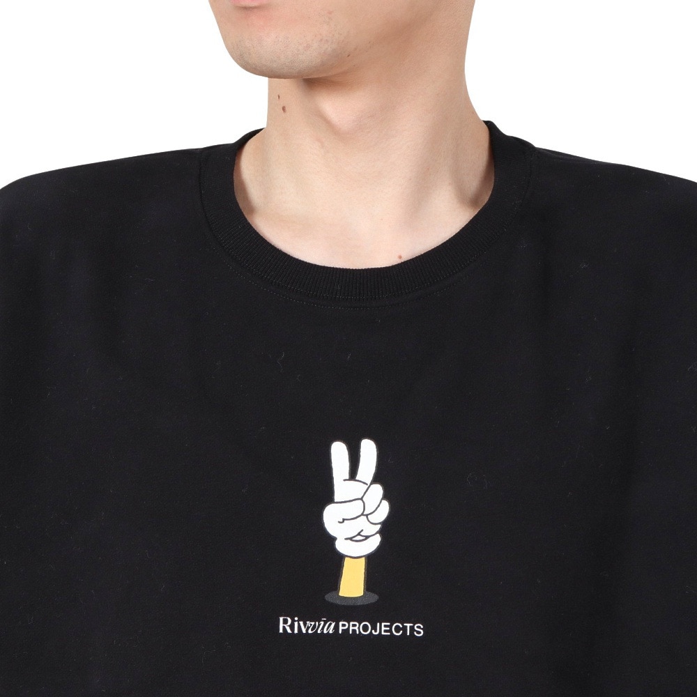 リヴィアプロジェクツ（Rivvia Projectu）（メンズ）ピース クルー トレーナー RFL-24314-BLK