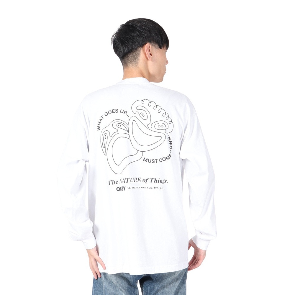 オベイ（OBEY）（メンズ）THE NATURE OF THINGS HEAVYWEIGHT 長袖Tシャツ 167103929WHT