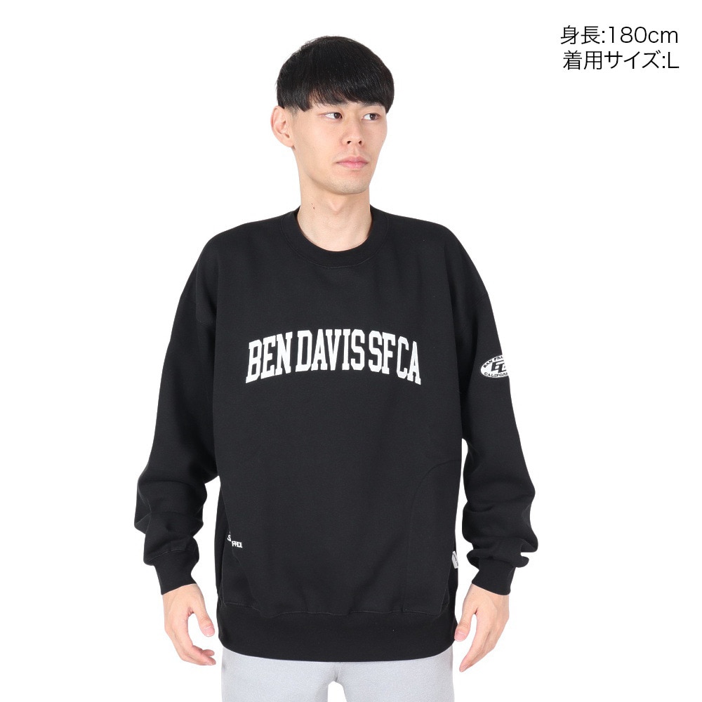 ベンデイビス（BEN DAVIS）（メンズ）アーチロゴトレーナー 24780055-BLK