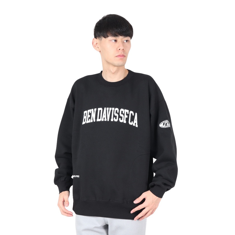 ベンデイビス（BEN DAVIS）（メンズ）アーチロゴトレーナー 24780055-BLK