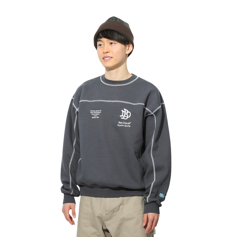 ベンデイビス（BEN DAVIS）（メンズ）ステッチ配色トレーナー 24780060-CGRY
