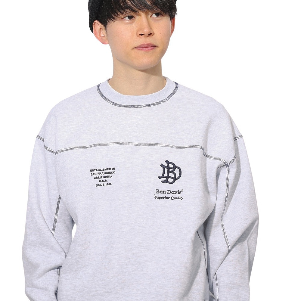 ベンデイビス（BEN DAVIS）（メンズ）ステッチ配色トレーナー 24780060-OWHT