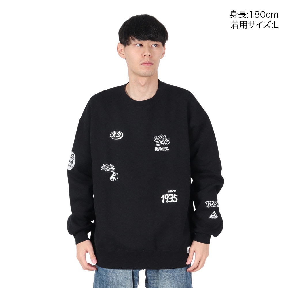 ベンデイビス（BEN DAVIS）（メンズ）ランダムロゴ トレーナー 24780065-BLK