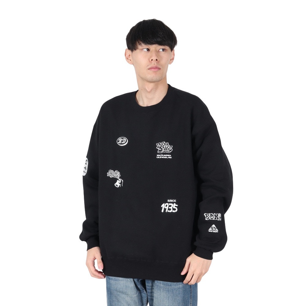 ベンデイビス（BEN DAVIS）（メンズ）ランダムロゴ トレーナー 24780065-BLK