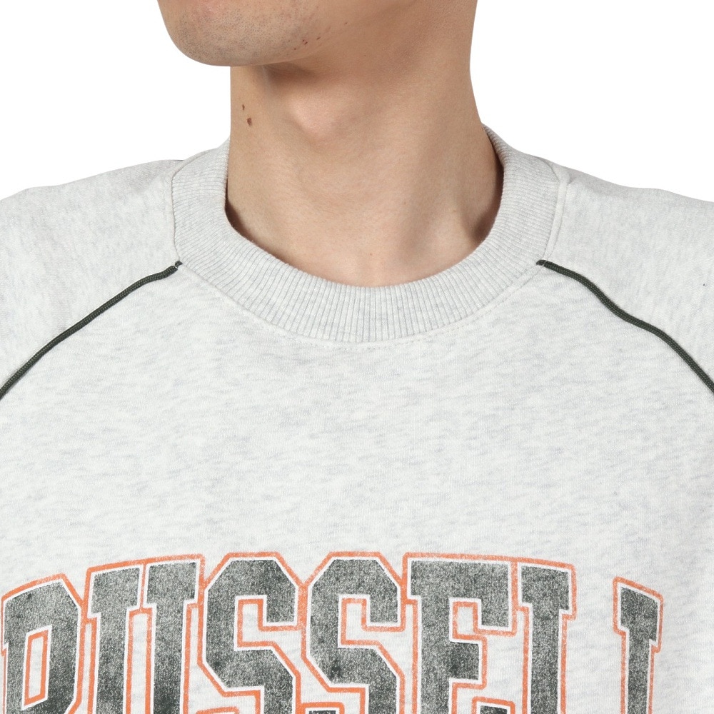 ラッセル（RUSSELL）（メンズ）HighCotton カスレプリント スウェットシャツ RBM24F0004 MGRY