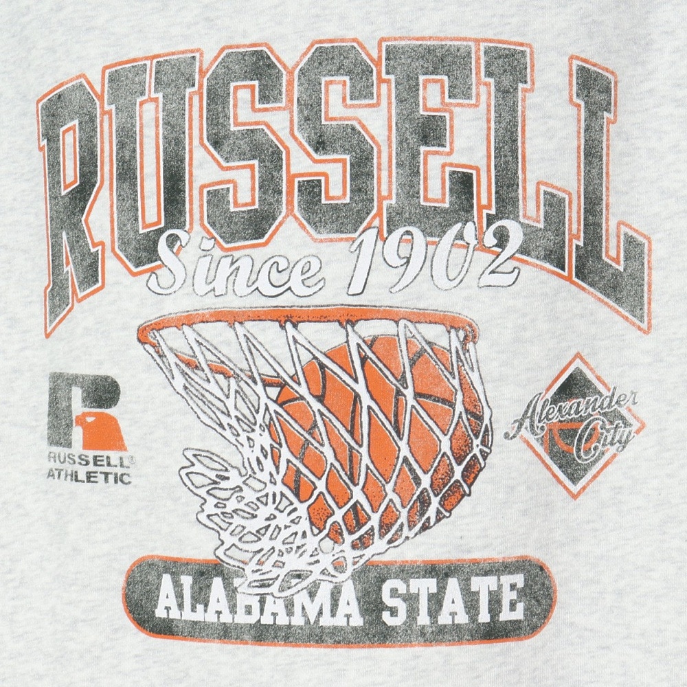 ラッセル（RUSSELL）（メンズ）HighCotton カスレプリント スウェットシャツ RBM24F0004 MGRY