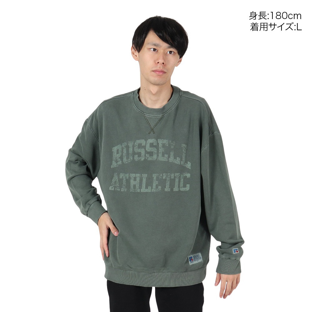 ラッセル（RUSSELL）（メンズ）コットン 裏毛 ヴィンテ-ジ スウェットシャツ RBM24F0012 GRN