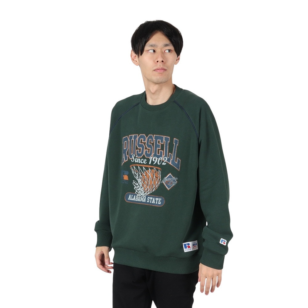 ラッセル（RUSSELL）（メンズ）HighCotton カスレプリント スウェットシャツ RBM24F0004 GRN