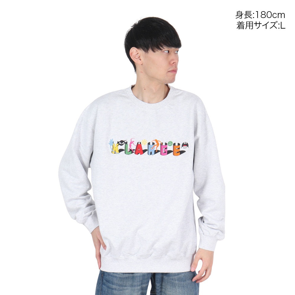 エクストララージ（XLARGE）（メンズ）ODD MOTIFS クルーネック スウェットシャツ 101244012002-ASH