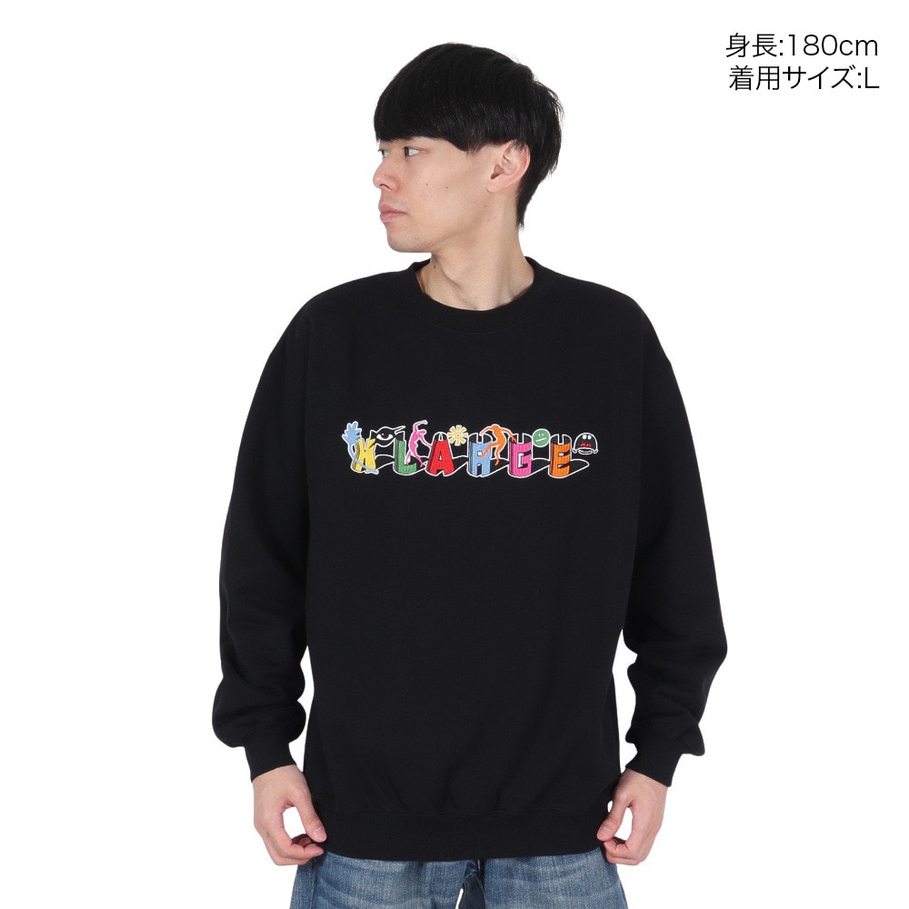 エクストララージ（XLARGE）（メンズ）ODD MOTIFS クルーネック スウェットシャツ 101244012002-BLACK