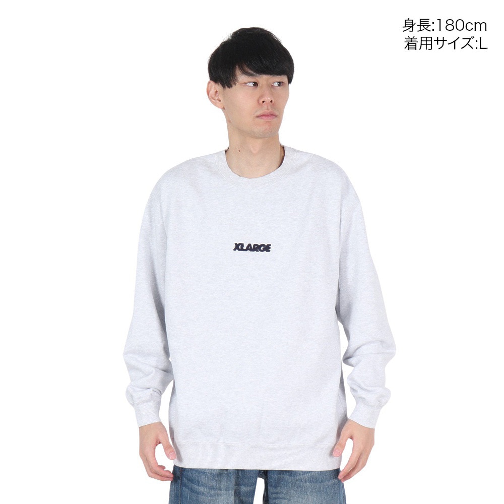 エクストララージ（XLARGE）（メンズ）スタンダード ロゴ クルーネック スウェットシャツ 101244012010-ASH