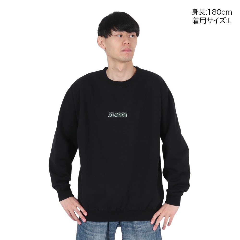 エクストララージ（XLARGE）（メンズ）スタンダード ロゴ クルーネック スウェットシャツ 101244012010-BLACK