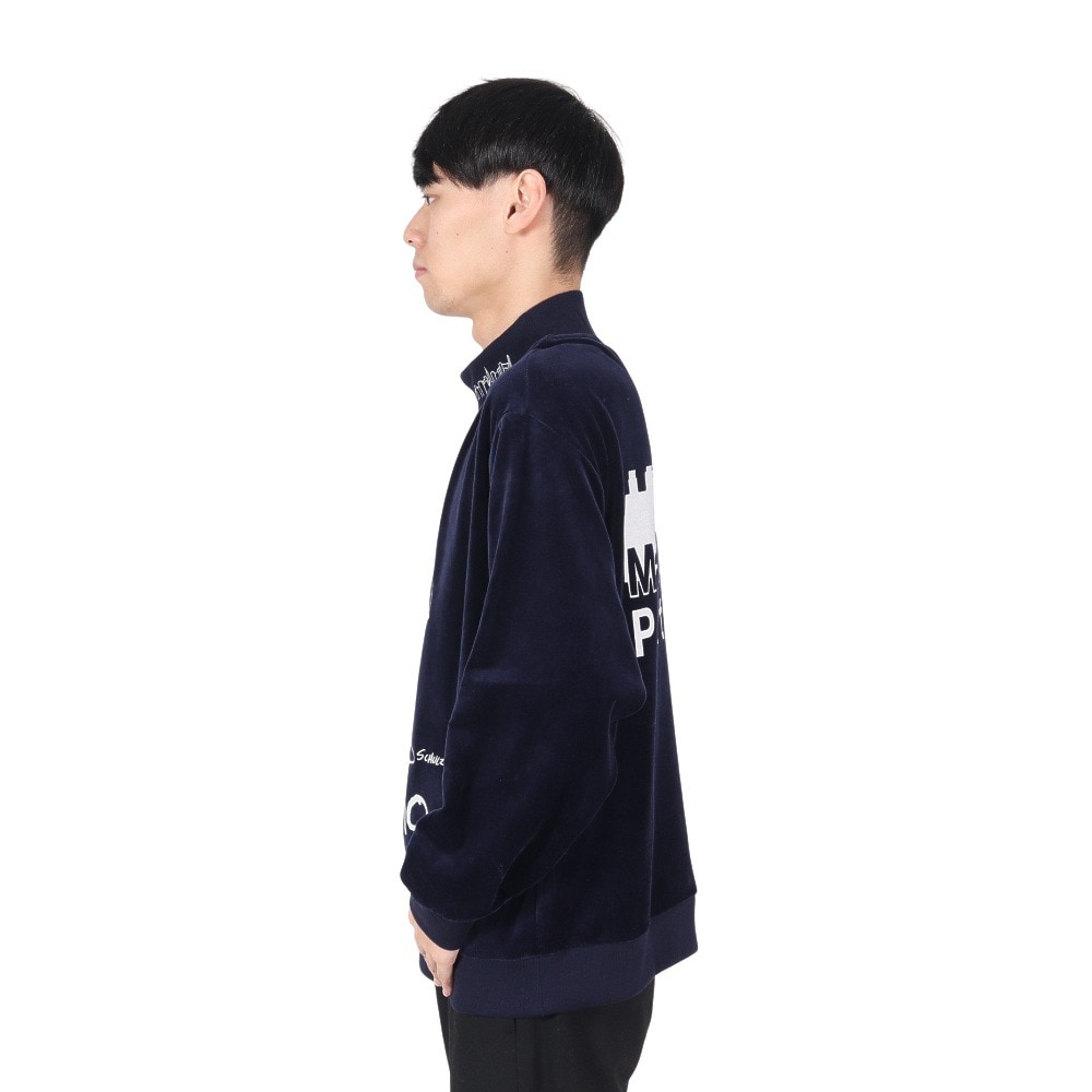 マンハッタンポーテージ（ManhattanPortage）（メンズ）スヌーピー モックネック ベロア スウェットシャツ 24FW-MP-M596 NAVY