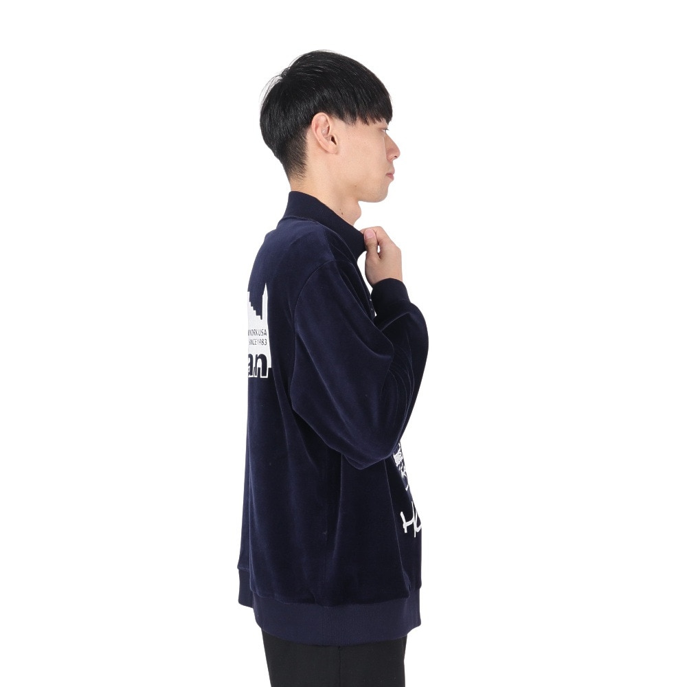 マンハッタンポーテージ（ManhattanPortage）（メンズ）スヌーピー モックネック ベロア スウェットシャツ 24FW-MP-M596 NAVY