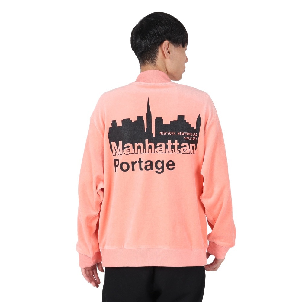 マンハッタンポーテージ（ManhattanPortage）（メンズ）スヌーピー モックネック ベロア スウェットシャツ 24FW-MP-M596 ORANGE