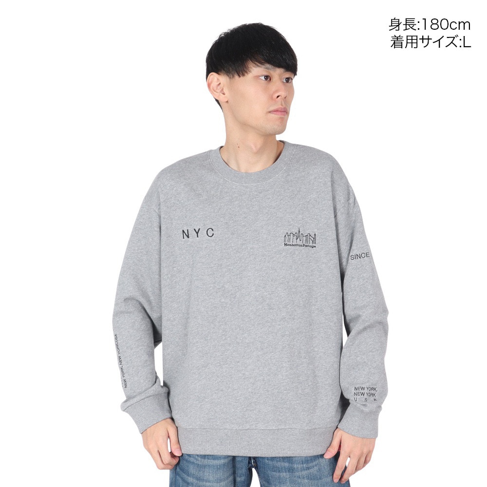 マンハッタンポーテージ（ManhattanPortage）（メンズ）スウェットシャツ トレーナー 24FW-MP-M598 GRAY